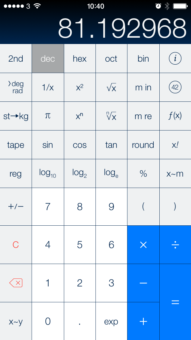 12st 11lbs converted to 81.2kg in PCalc